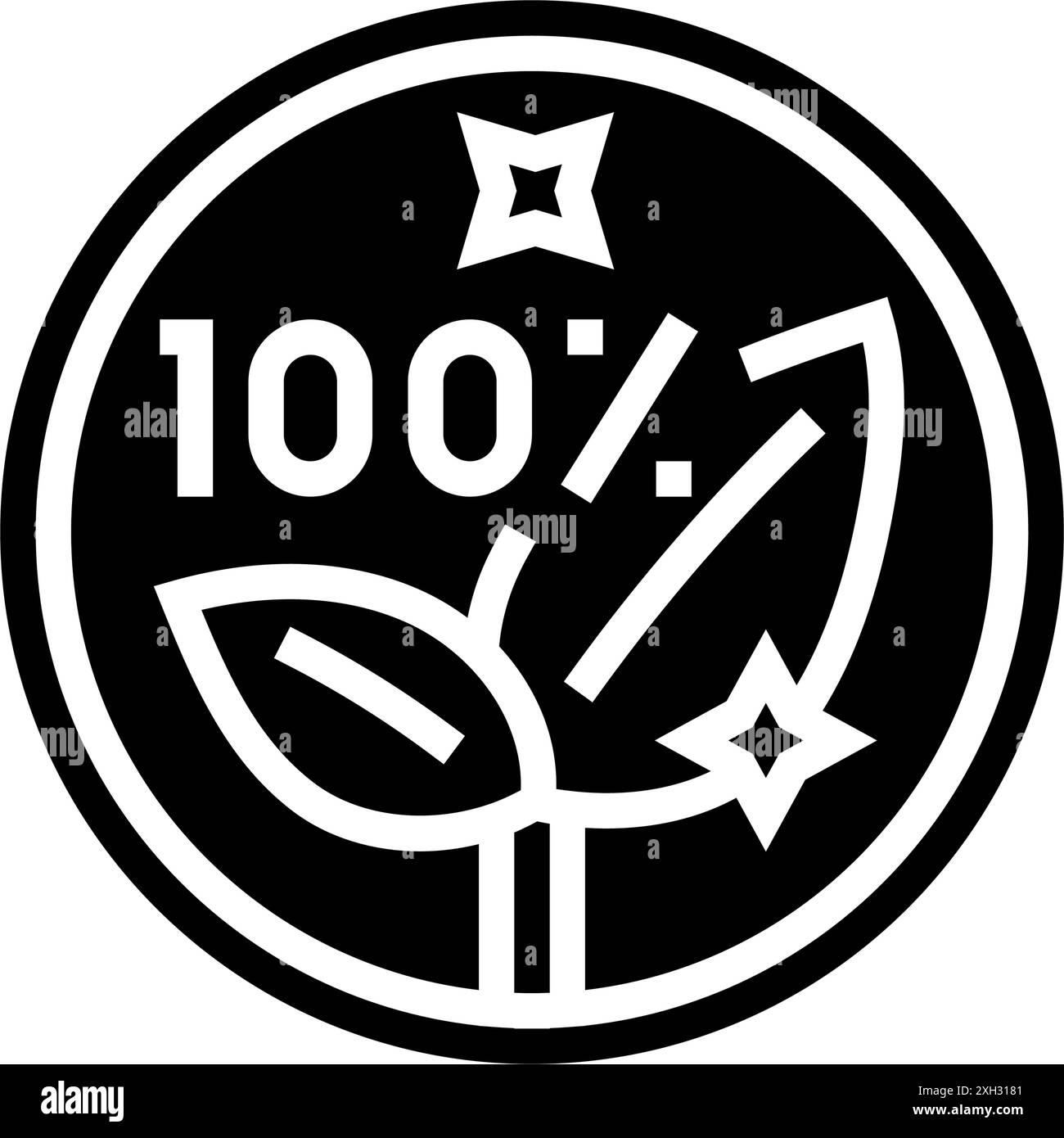certified organic product label warning glyph icon vector illustration ...