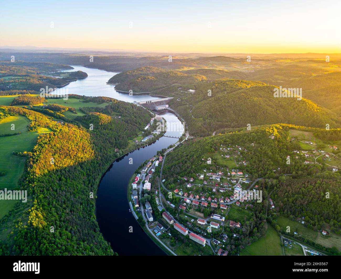 The Orlik Reservoir on Vltava River is largest hydroelectric water ...
