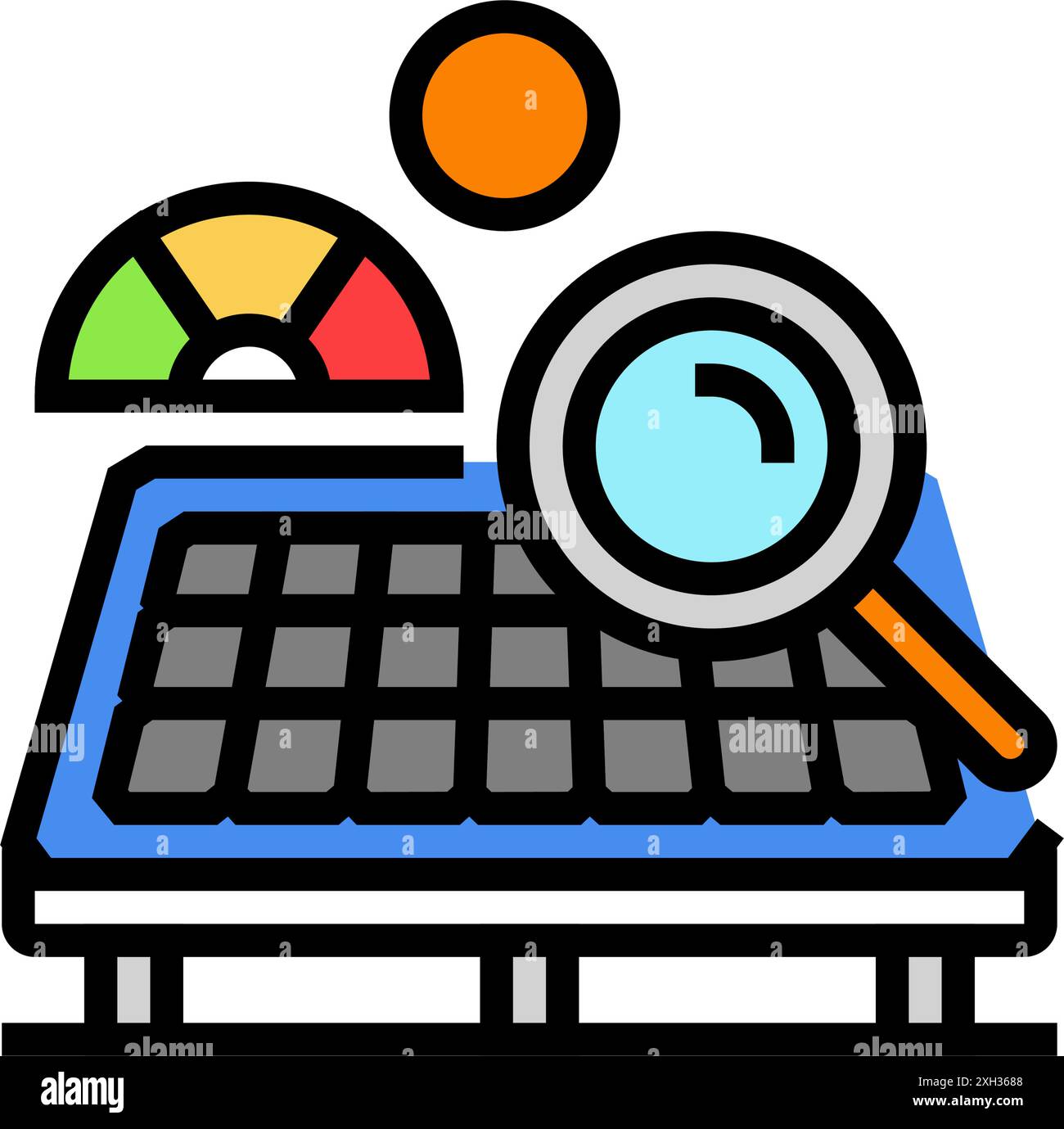 solar potential assessment color icon vector illustration Stock Vector ...