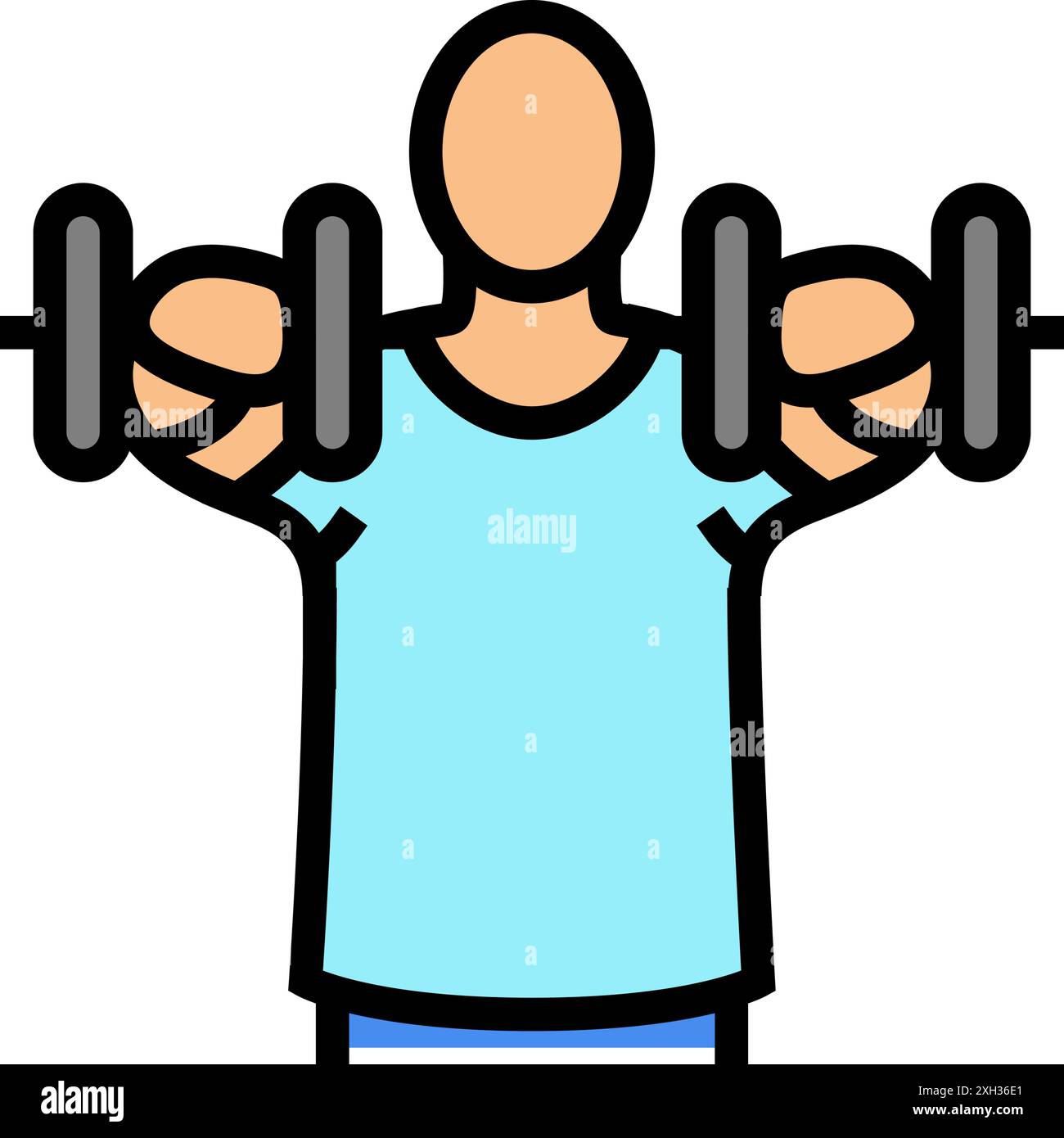 front raises arm fitness exercise color icon vector illustration Stock ...