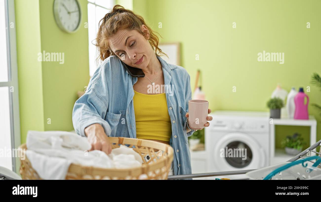 Woman multitasking cleaning hi-res stock photography and images - Alamy
