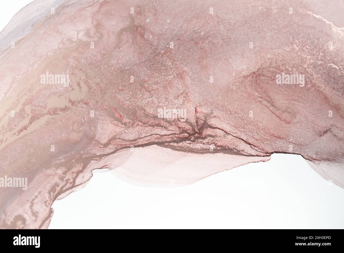 An abstract watercolor painting featuring soft, flowing lines in dusty ...