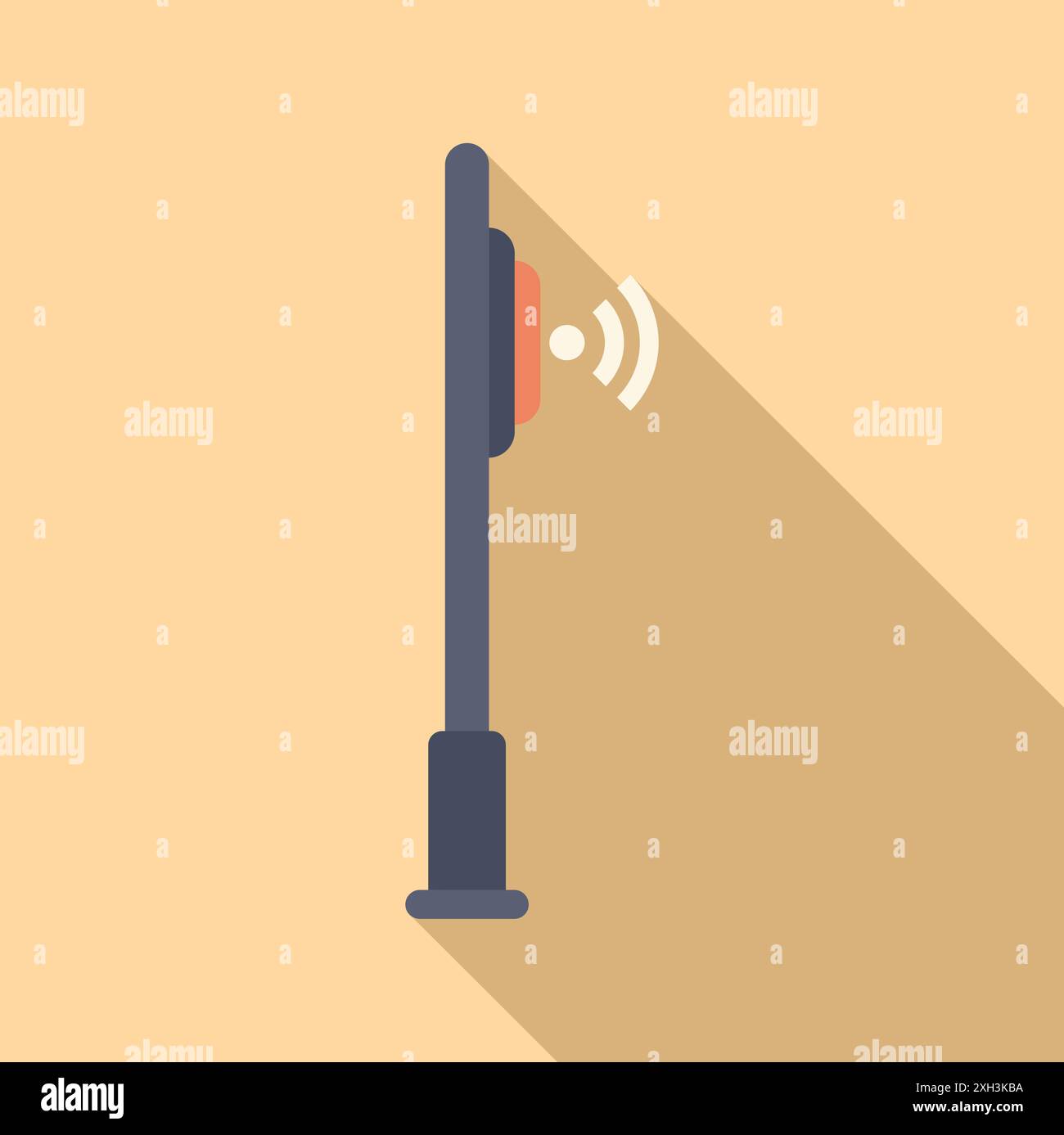 Parking meter accepting contactless payment using nfc technology, cashless payment system Stock Vector