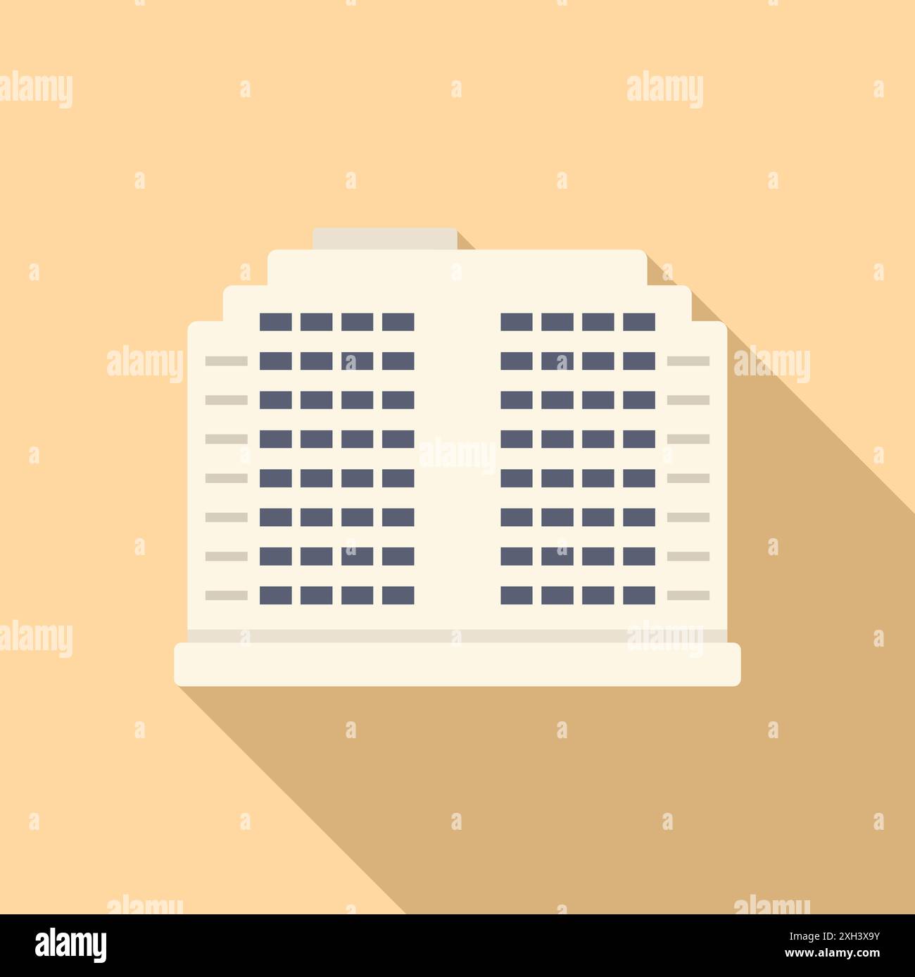 Multi storey building with many windows is casting a long shadow on a ...