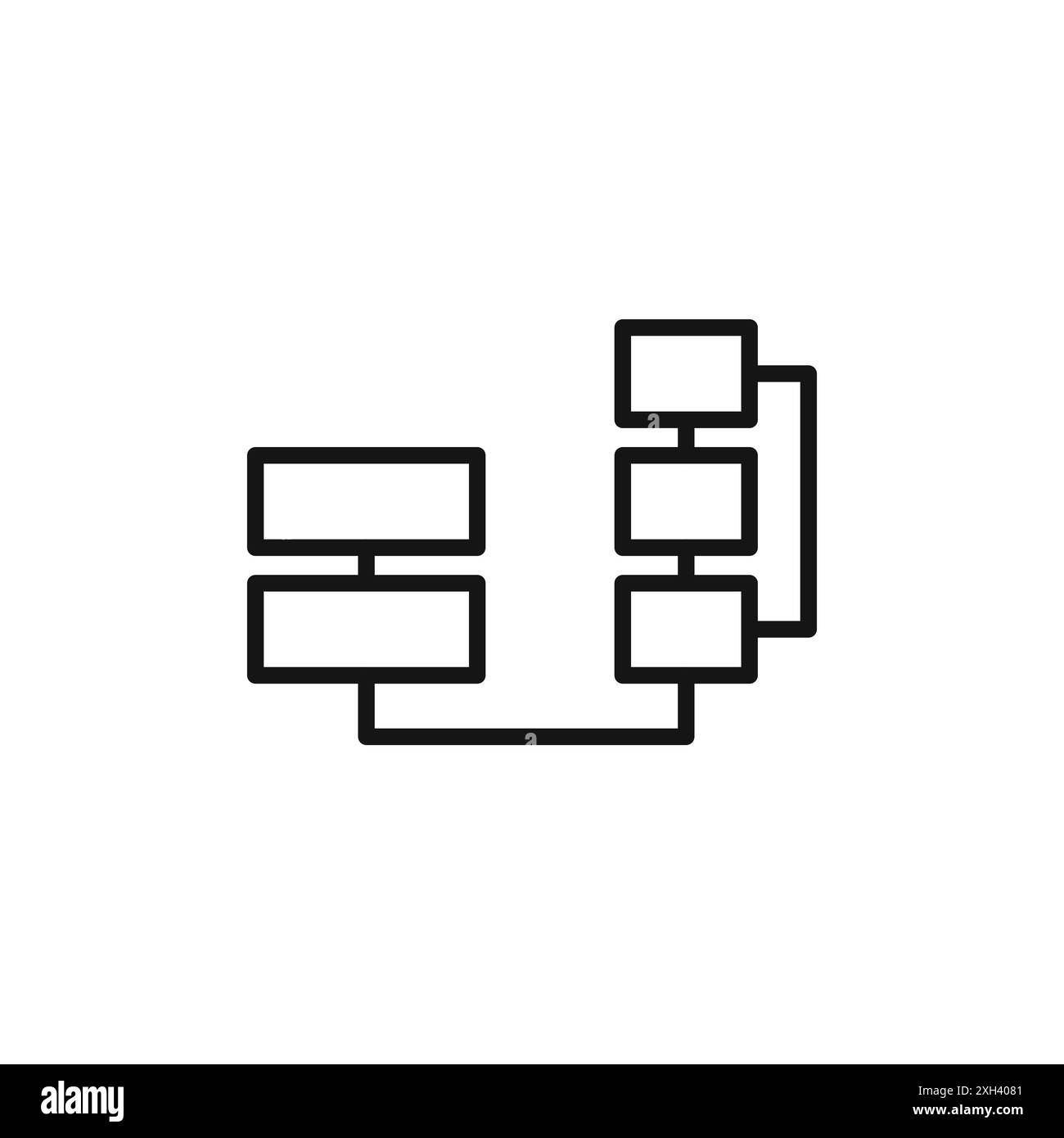 Algorithm icon logo sign vector outline in black and white color Stock ...