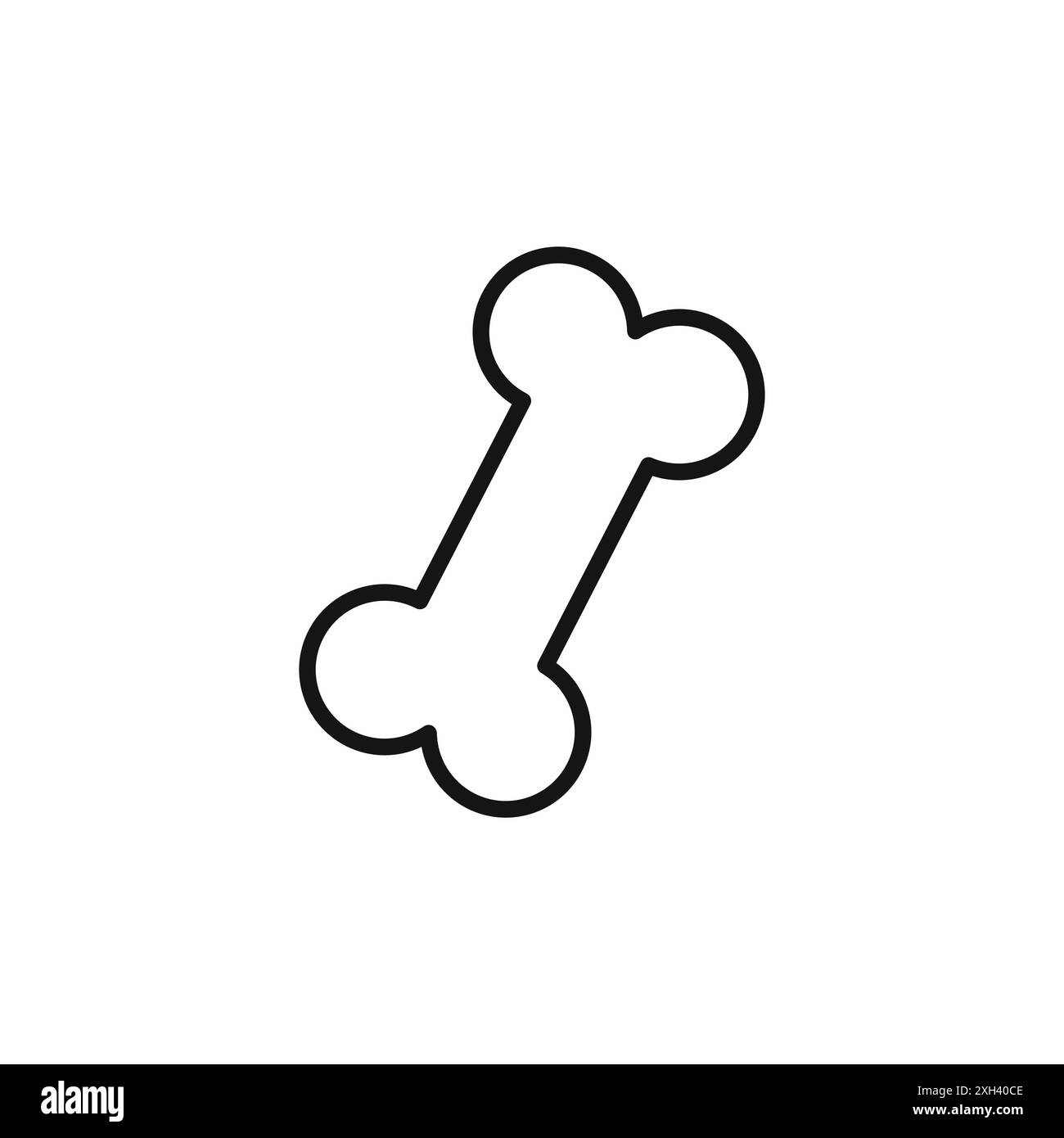 Bone icon logo sign vector outline in black and white color Stock ...