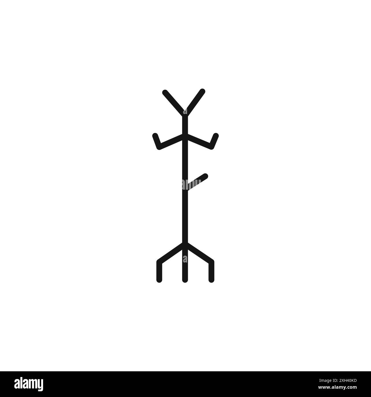Coat Stand Icon logo sign vector outline in black and white color Stock ...