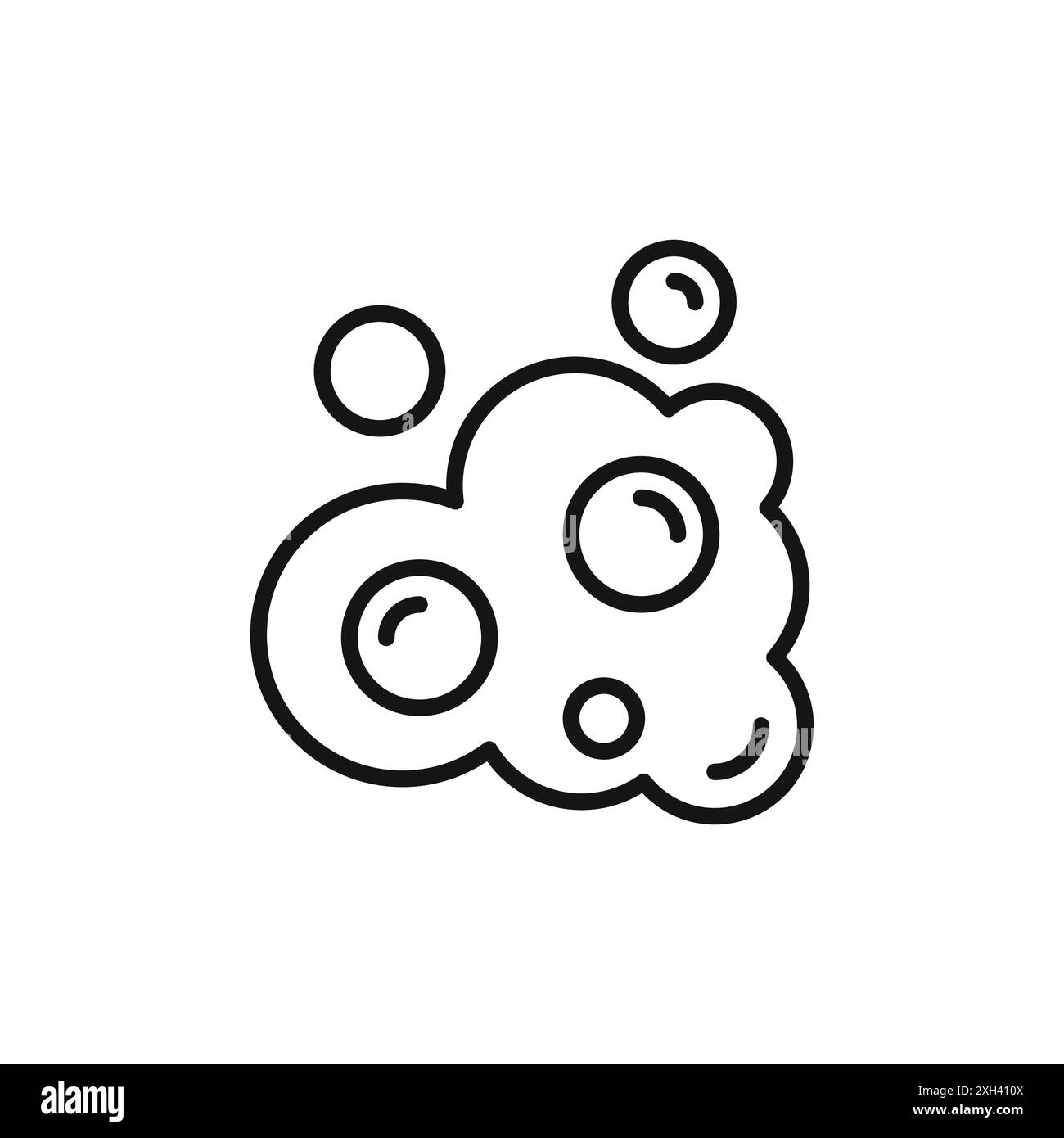 Bubbles and foam icon logo sign vector outline in black and white color Stock Vector