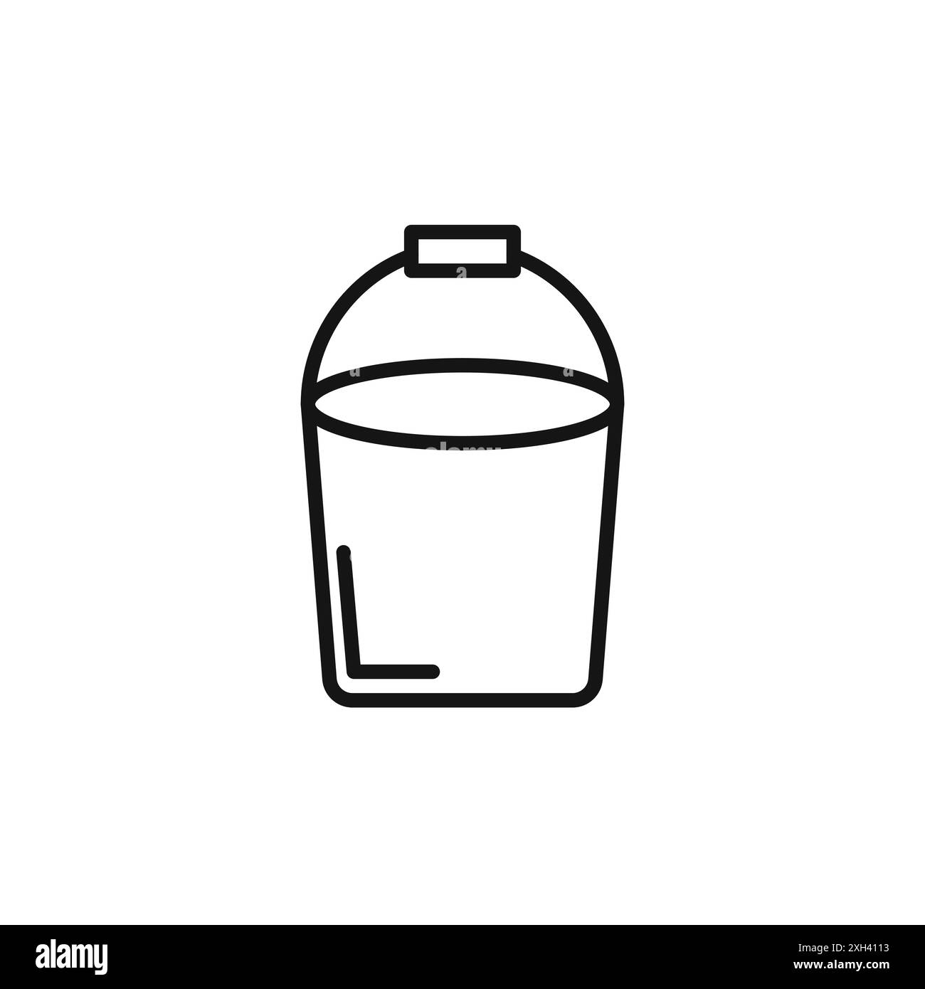 bucket icon logo sign vector outline in black and white color Stock ...