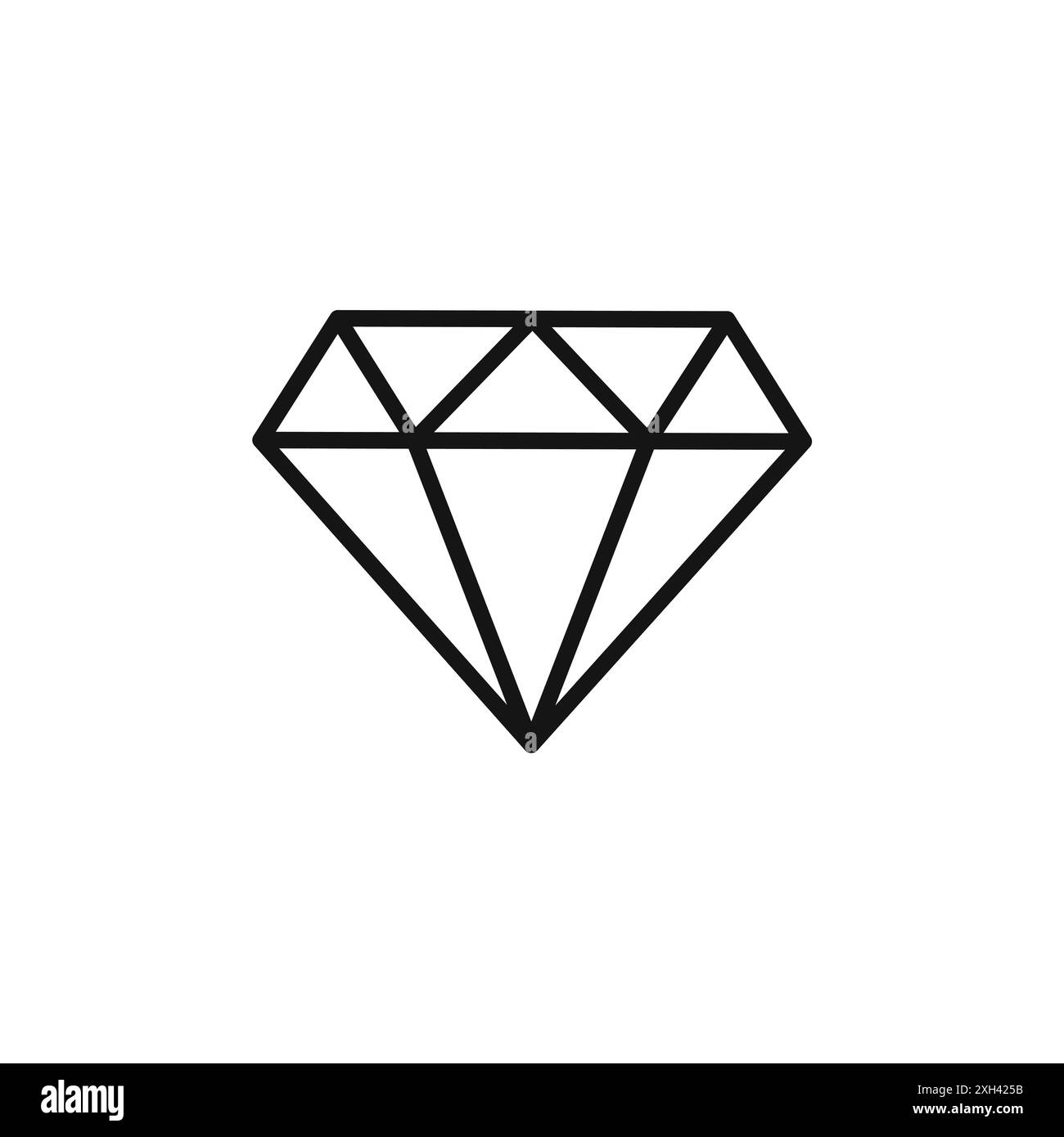 diamond icon logo sign vector outline in black and white color Stock ...