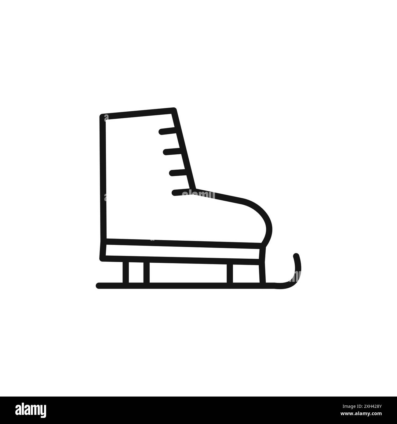 Ice skates icon logo sign vector outline in black and white color Stock ...