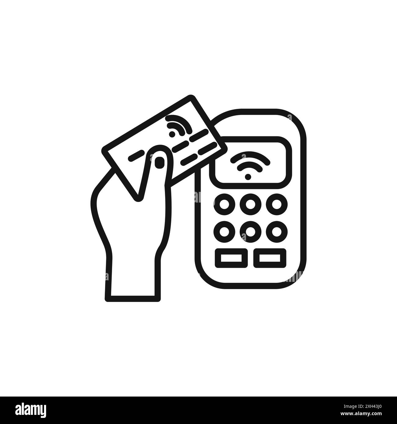Payment terminal icon logo sign vector outline in black and white color ...