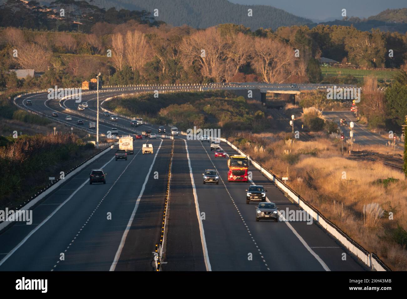 Traffic on the Peka Peka to Otaki expressway in Kapiti, New Zealand