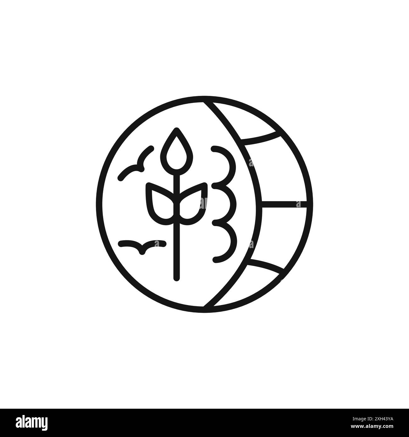 Natural resources icon logo sign vector outline in black and white