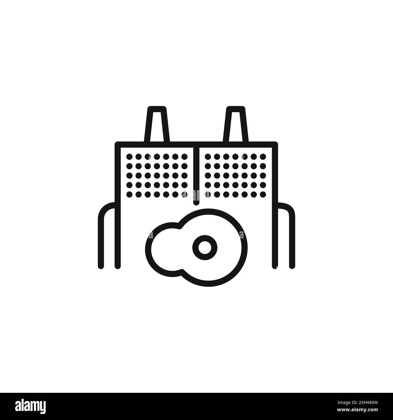 meat factory icon logo sign vector outline in black and white color ...