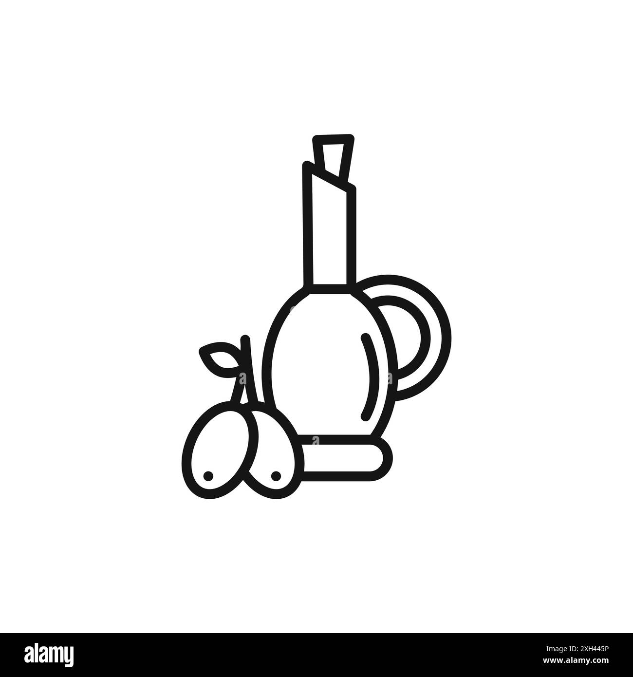 Olive oil icon logo sign vector outline in black and white color Stock ...