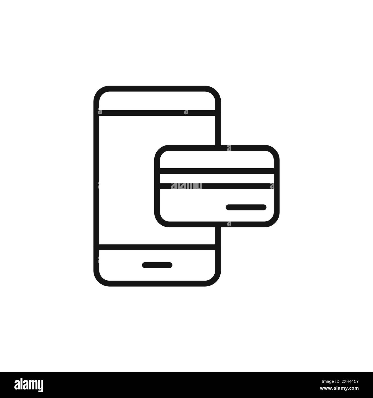 Payment method icon logo sign vector outline in black and white color Stock Vector