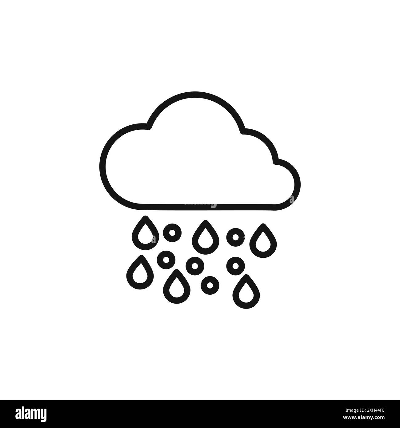 Rain icon logo sign vector outline in black and white color Stock ...