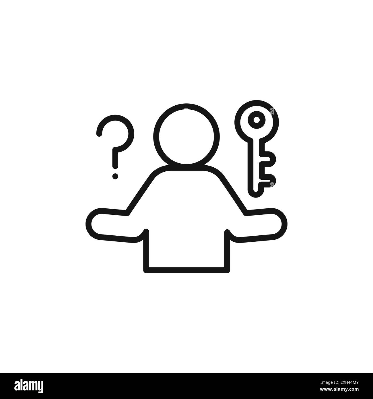 Problem solving skills icon logo sign vector outline in black and white ...