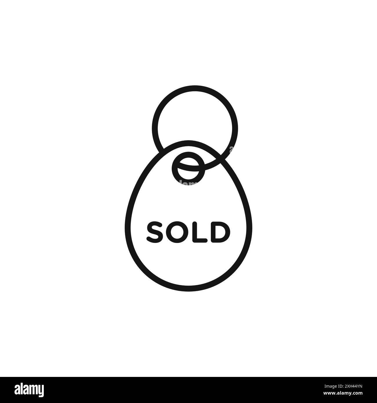 Sold icon logo sign vector outline in black and white color Stock Vector