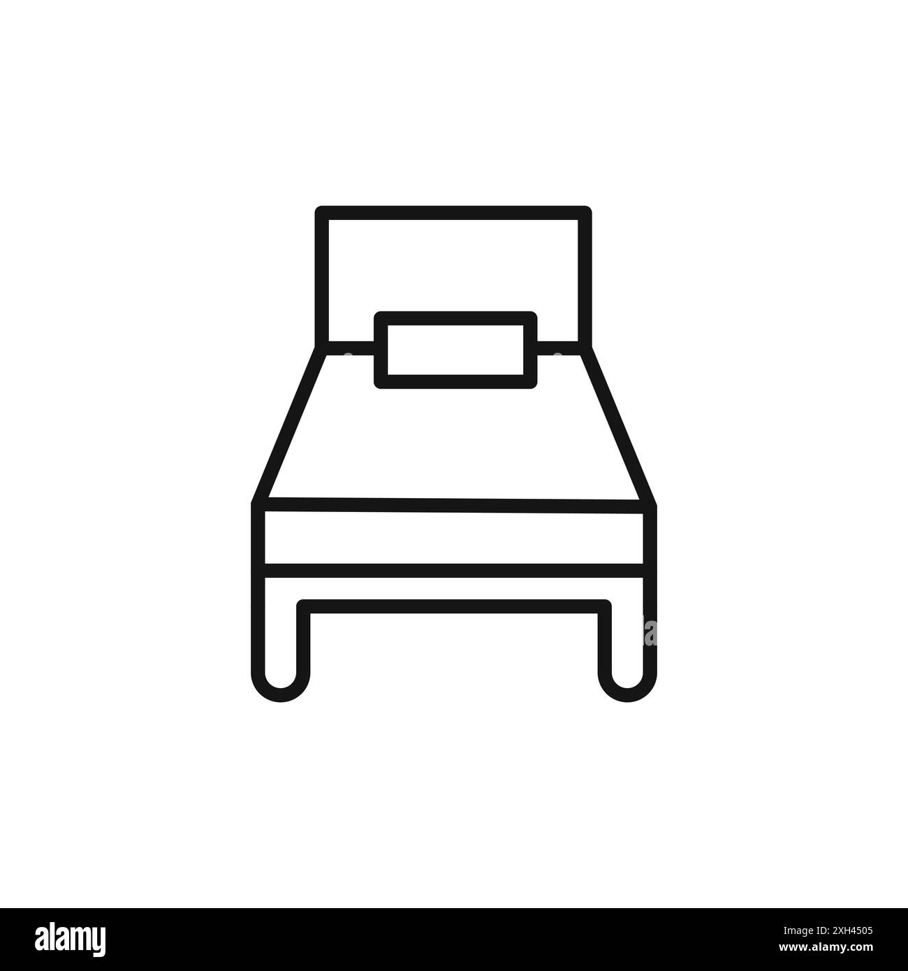 Single bed icon logo sign vector outline in black and white color Stock ...