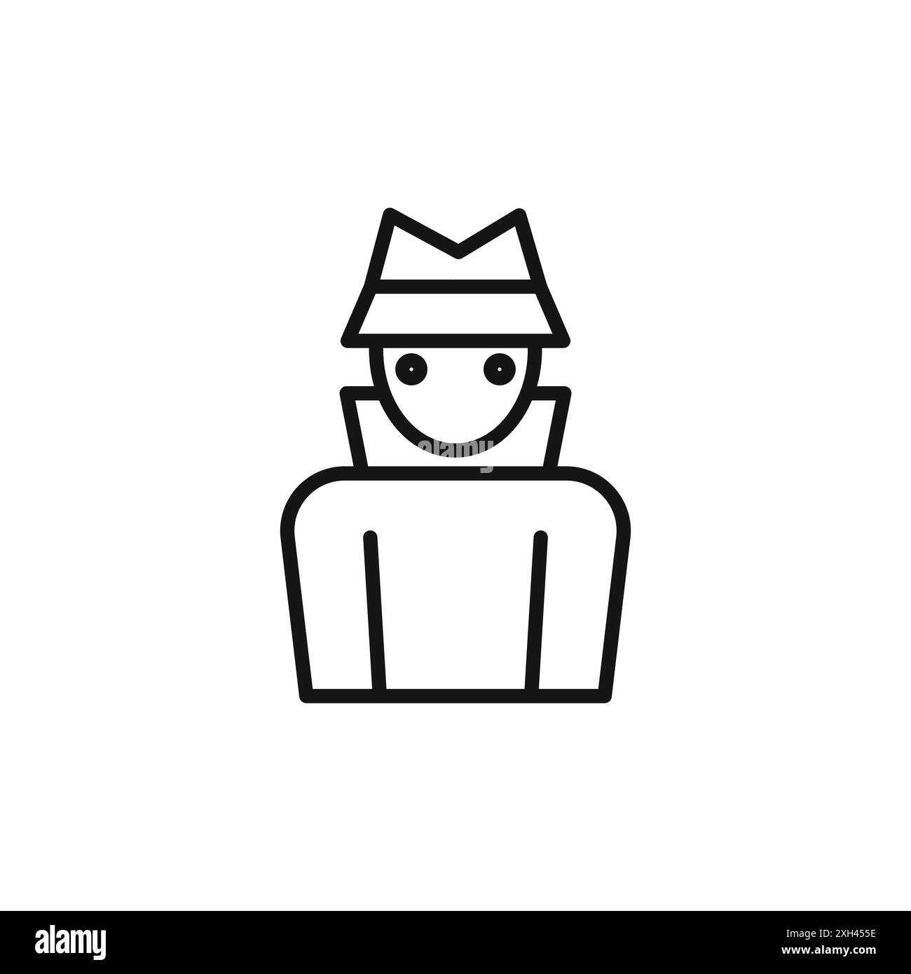 Secret agent icon logo sign vector outline in black and white color Stock Vector