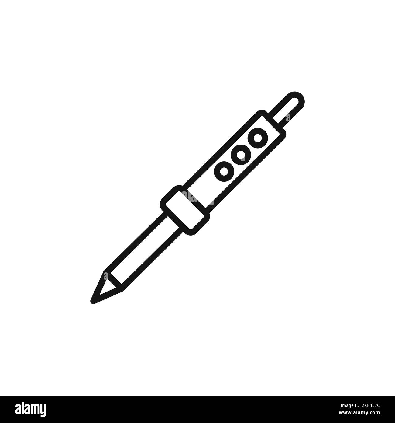 Soldering iron icon logo sign vector outline in black and white color ...