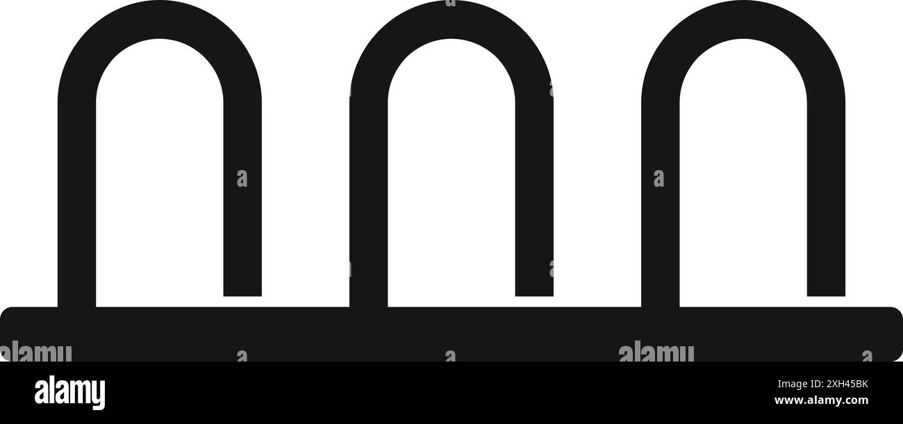Simple black bicycle parking rack icon representing a safe and ...