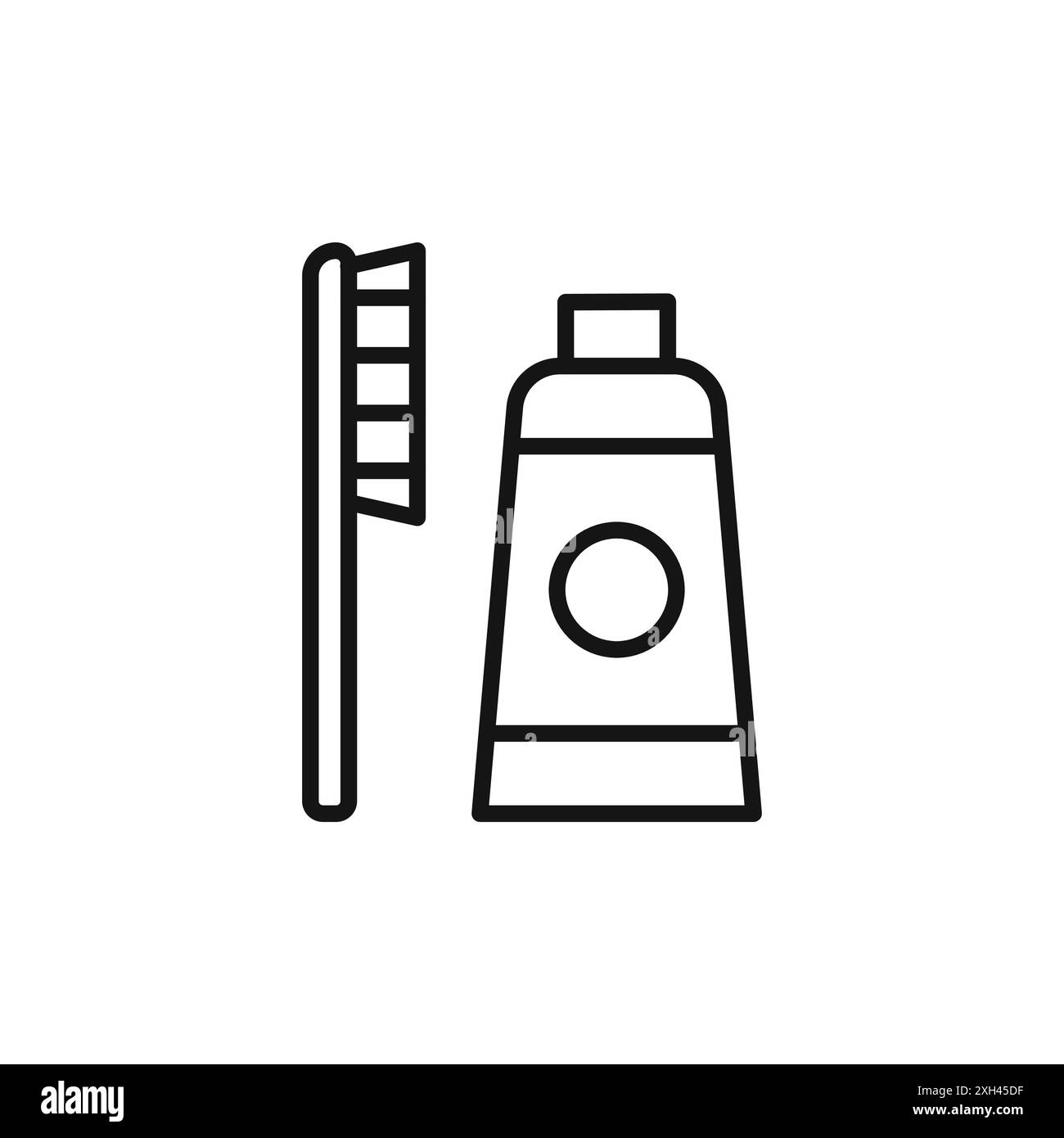 tooth brush icon (2) logo sign vector outline in black and white color ...