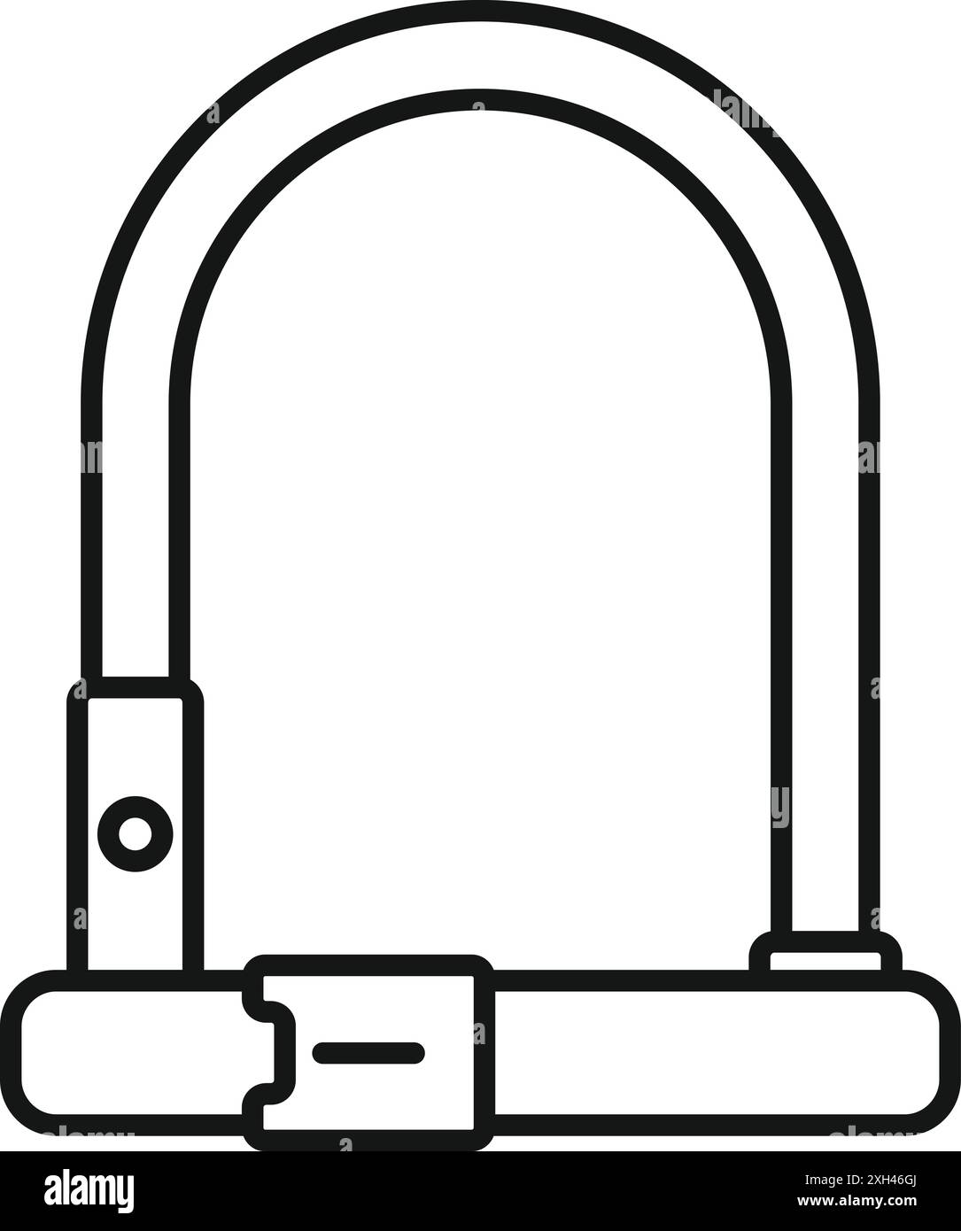 Bike u lock is securing a bicycle by attaching to frame and wheel Stock ...