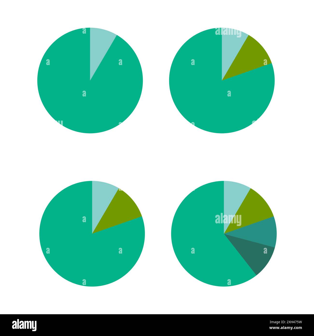 Vector pie charts. Data visualization. Colorful segments. Statistical ...