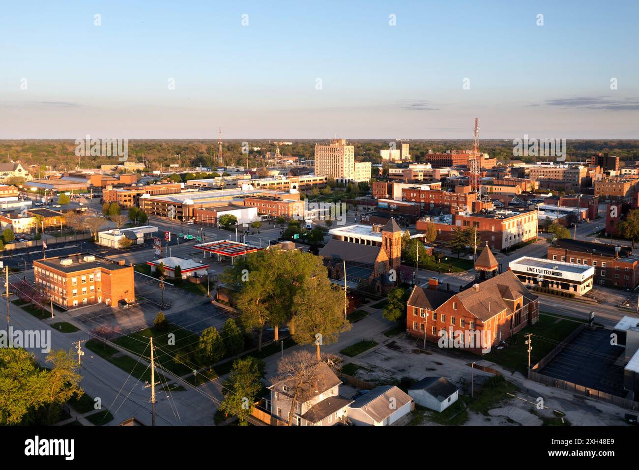 Aerial view of downtown Decatur, Illinois Stock Photo - Alamy