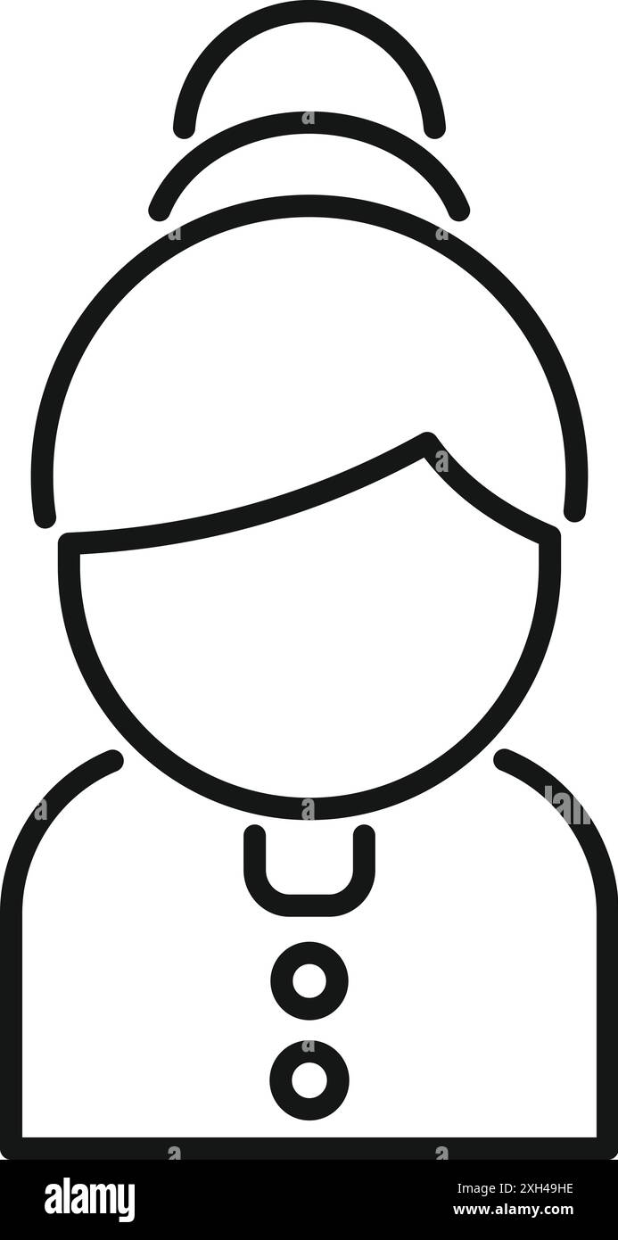 Line art of a businesswoman wearing a suit with her hair tied up ... - Best Graphic Design Work Tied To A Suit