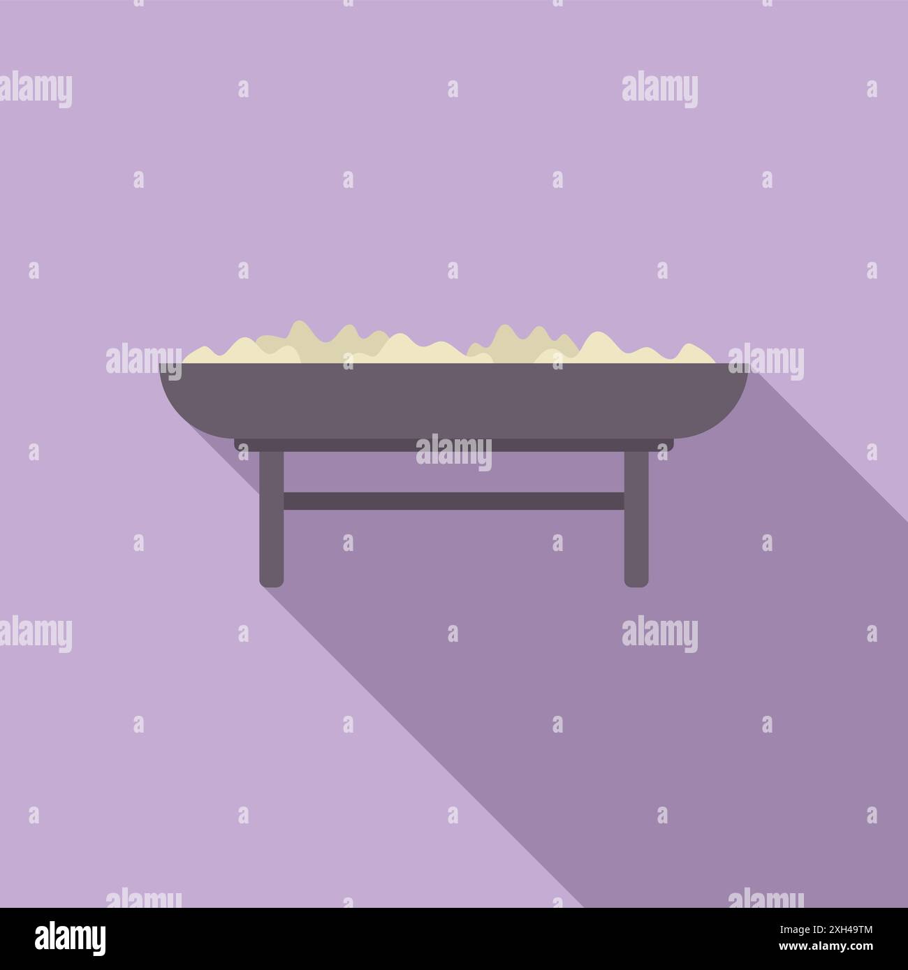 Gold mining washing table separating gold from dirt, flat style icon with long shadow Stock Vector