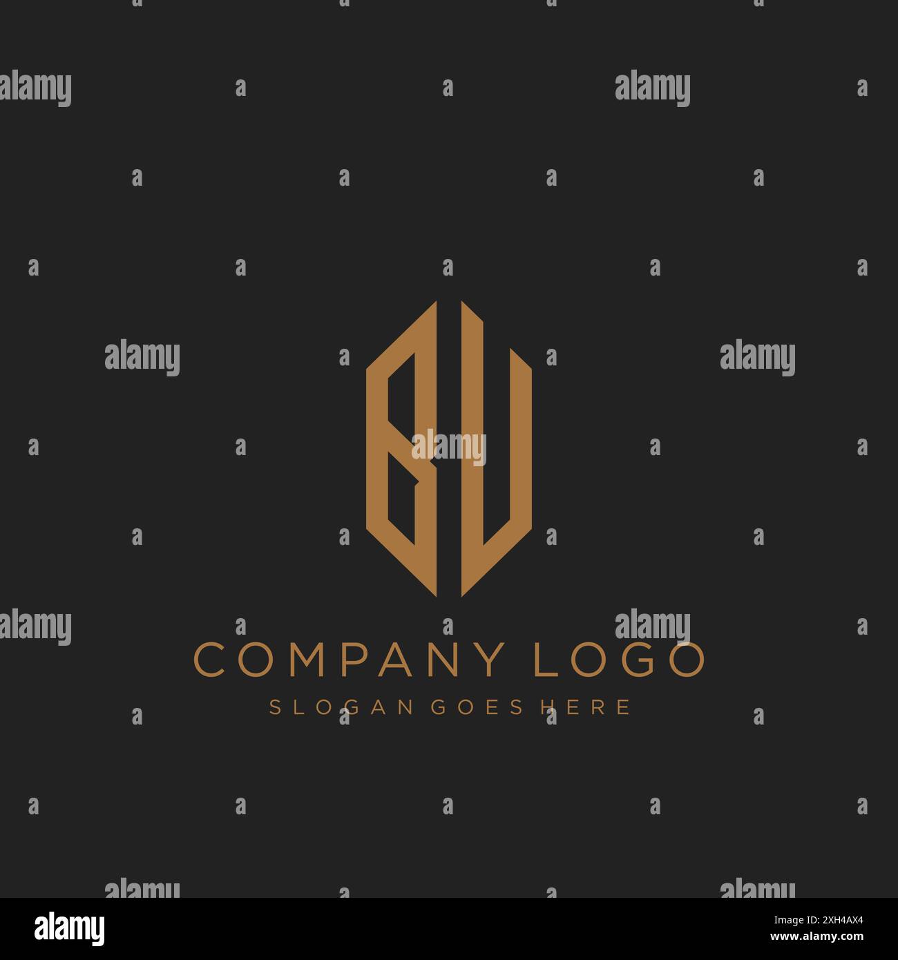BU Letter logo icon design Stock Vector