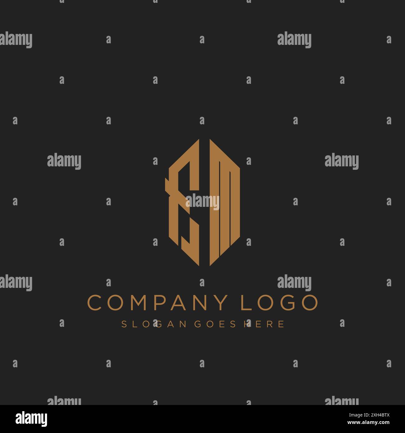 FM Letter logo icon design Stock Vector