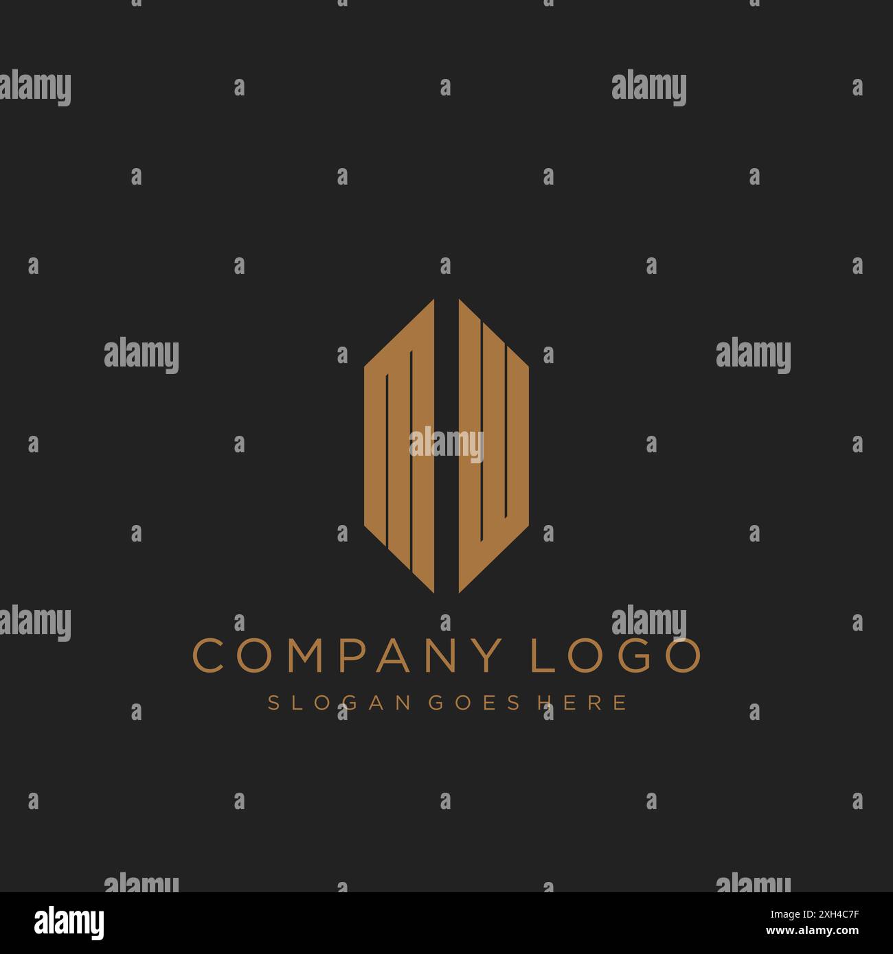 MW Letter logo icon design Stock Vector