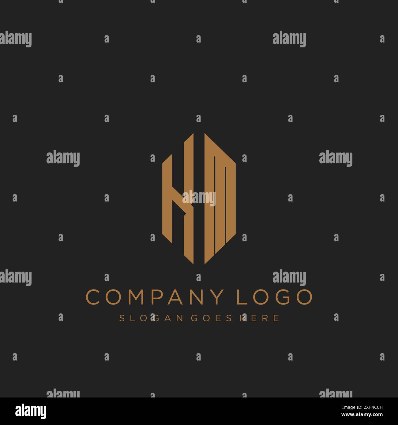 KM Letter logo icon design Stock Vector