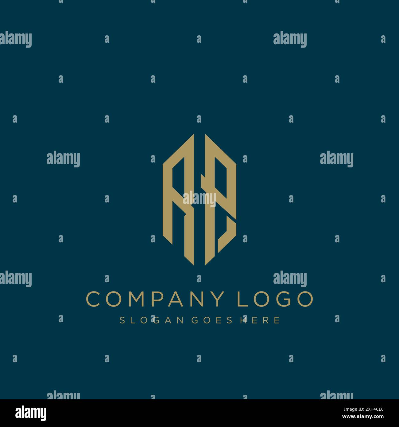 RP Letter logo icon design Stock Vector