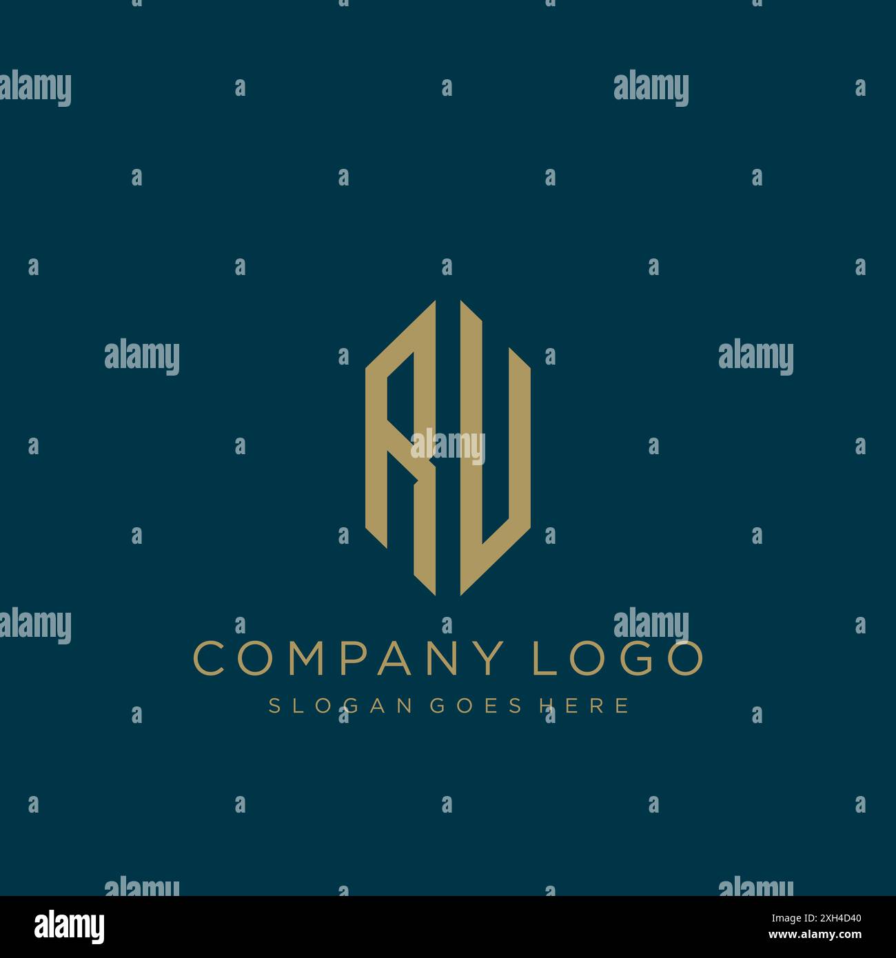 RU Letter logo icon design Stock Vector