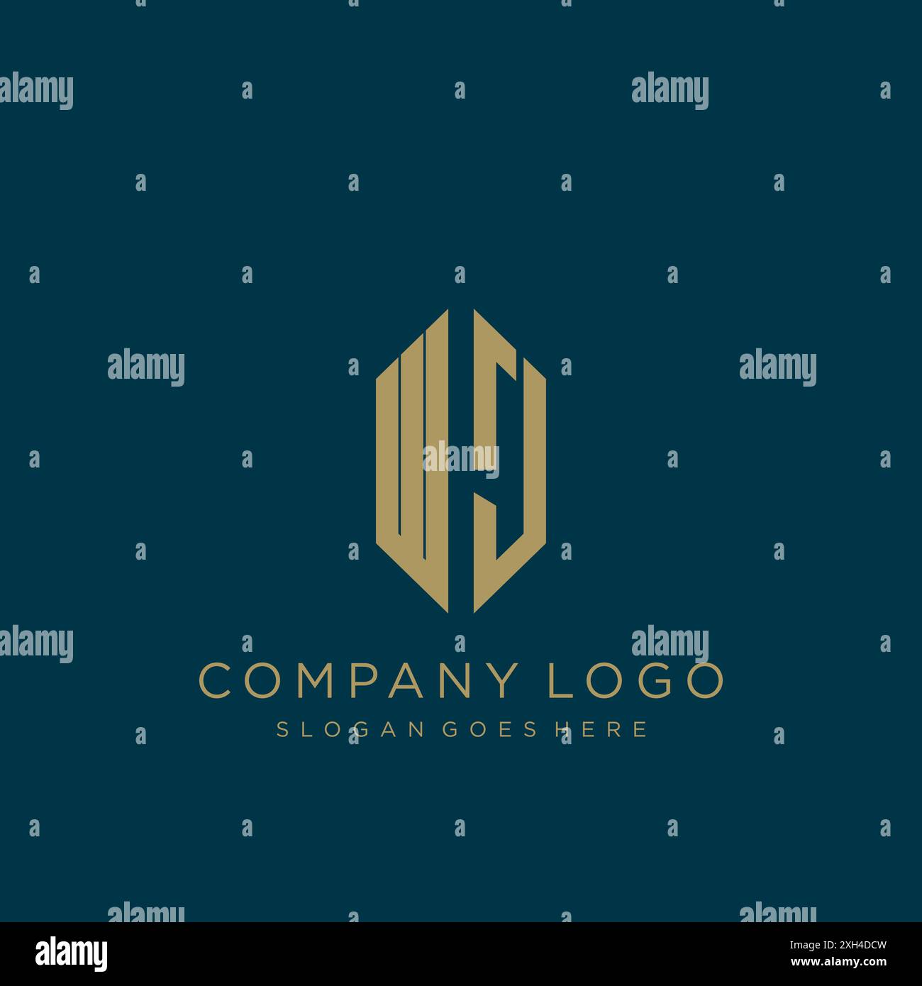WJ Letter logo icon design Stock Vector