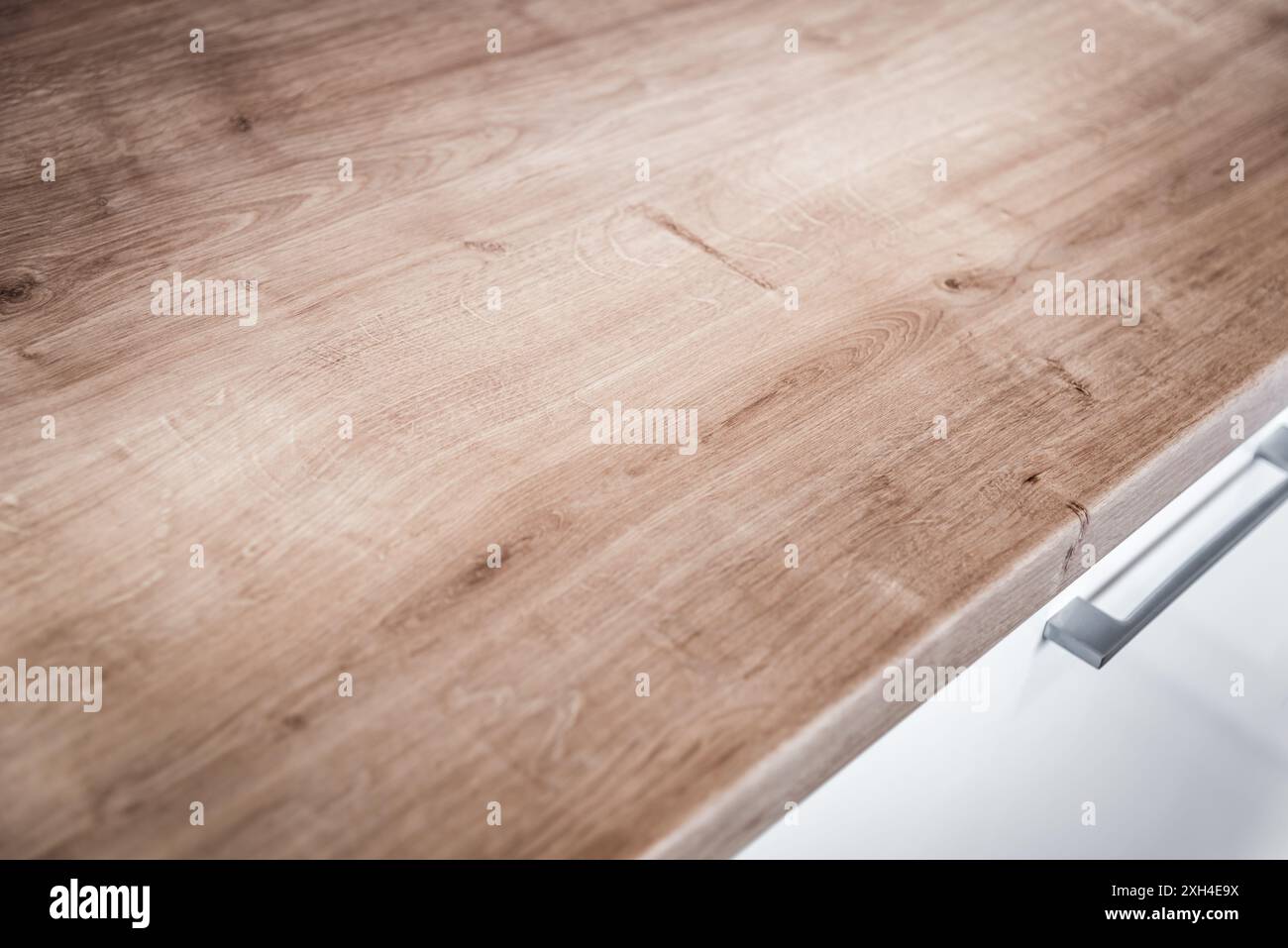Empty Wooden Countertop Closeup Of Cabinet In Kitchen Interior Stock ...