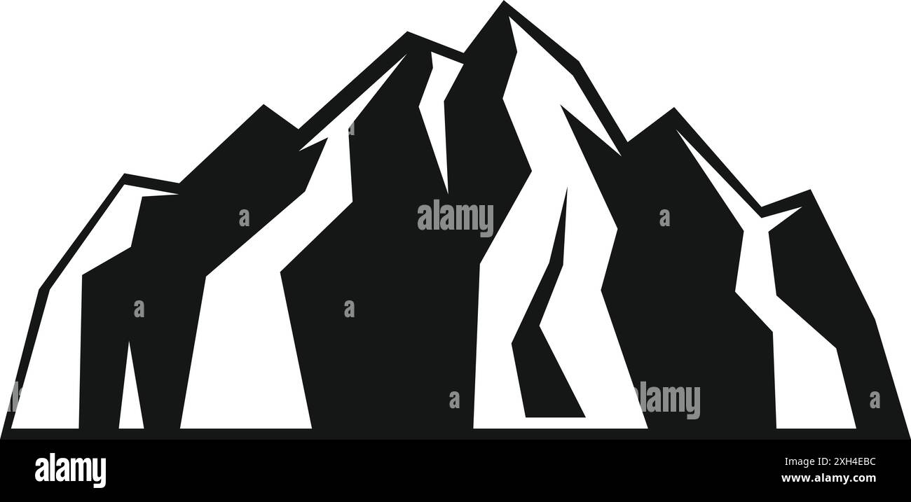 Black mountain peak representing hiking and tourism logo Stock Vector ...