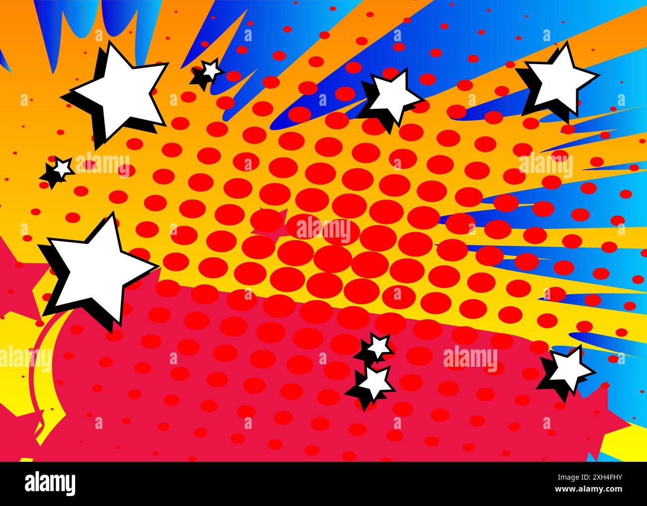 Cartoon Background, comic book backdrop. Retro vector comics pop art ...