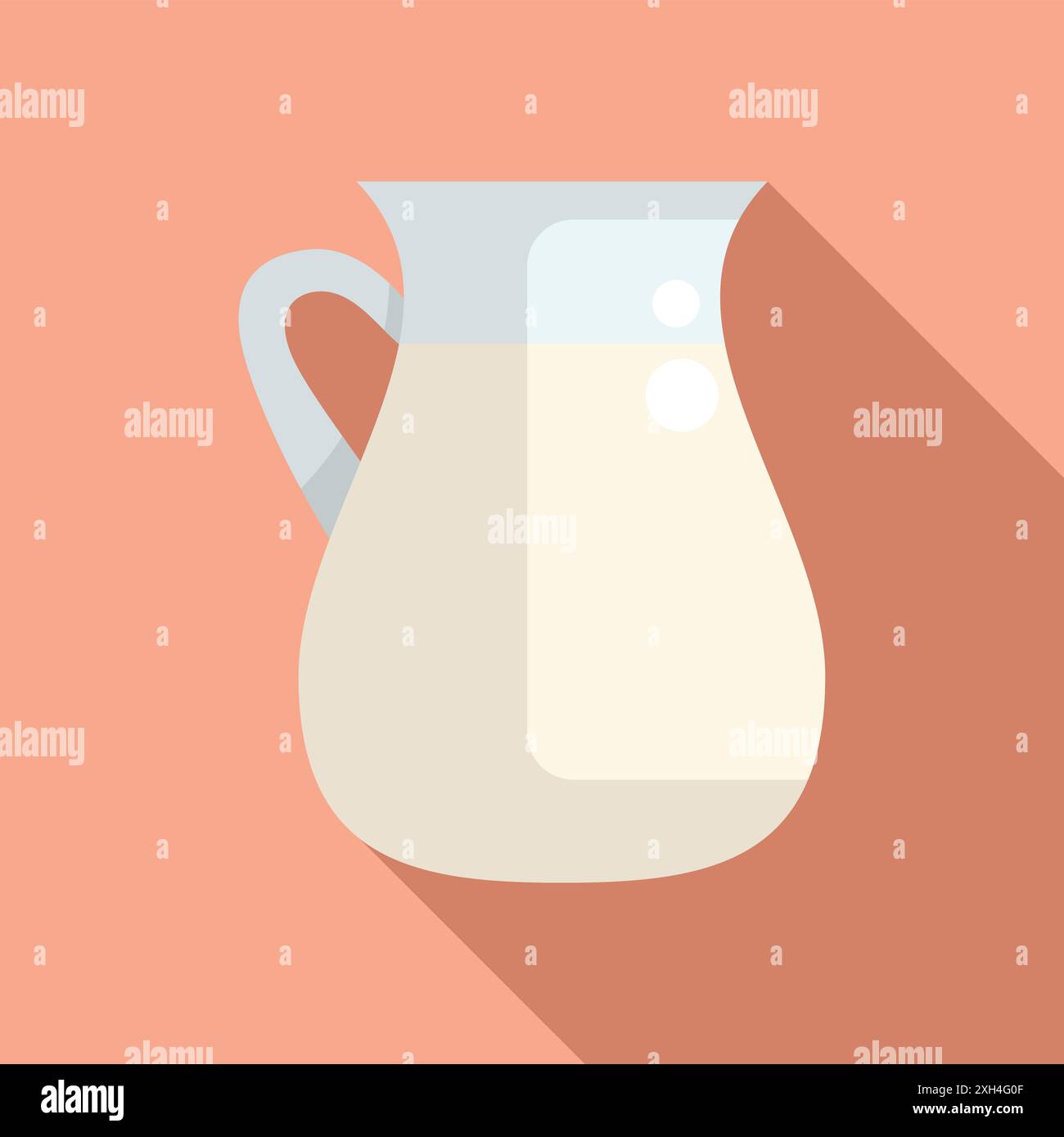 Glass milk jug containing fresh milk, perfect for breakfast or baking recipes Stock Vector