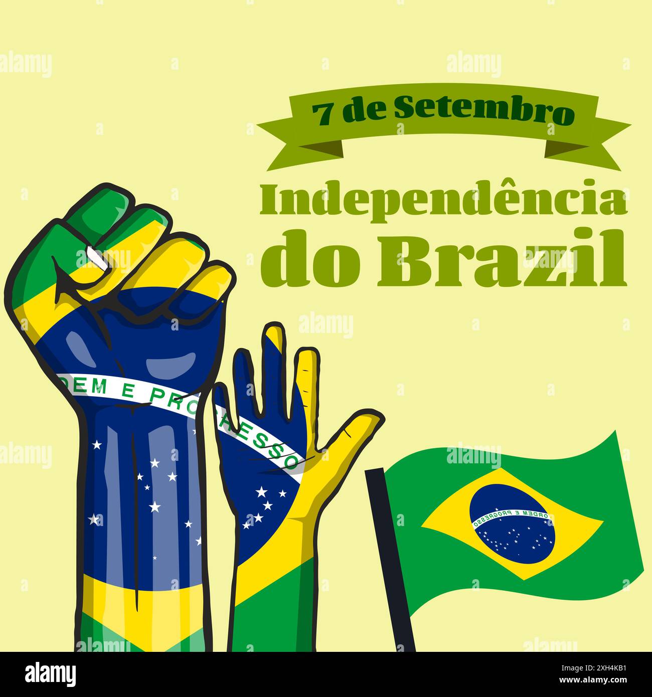 hand drawn design for brazilian independence day celebration Stock ...