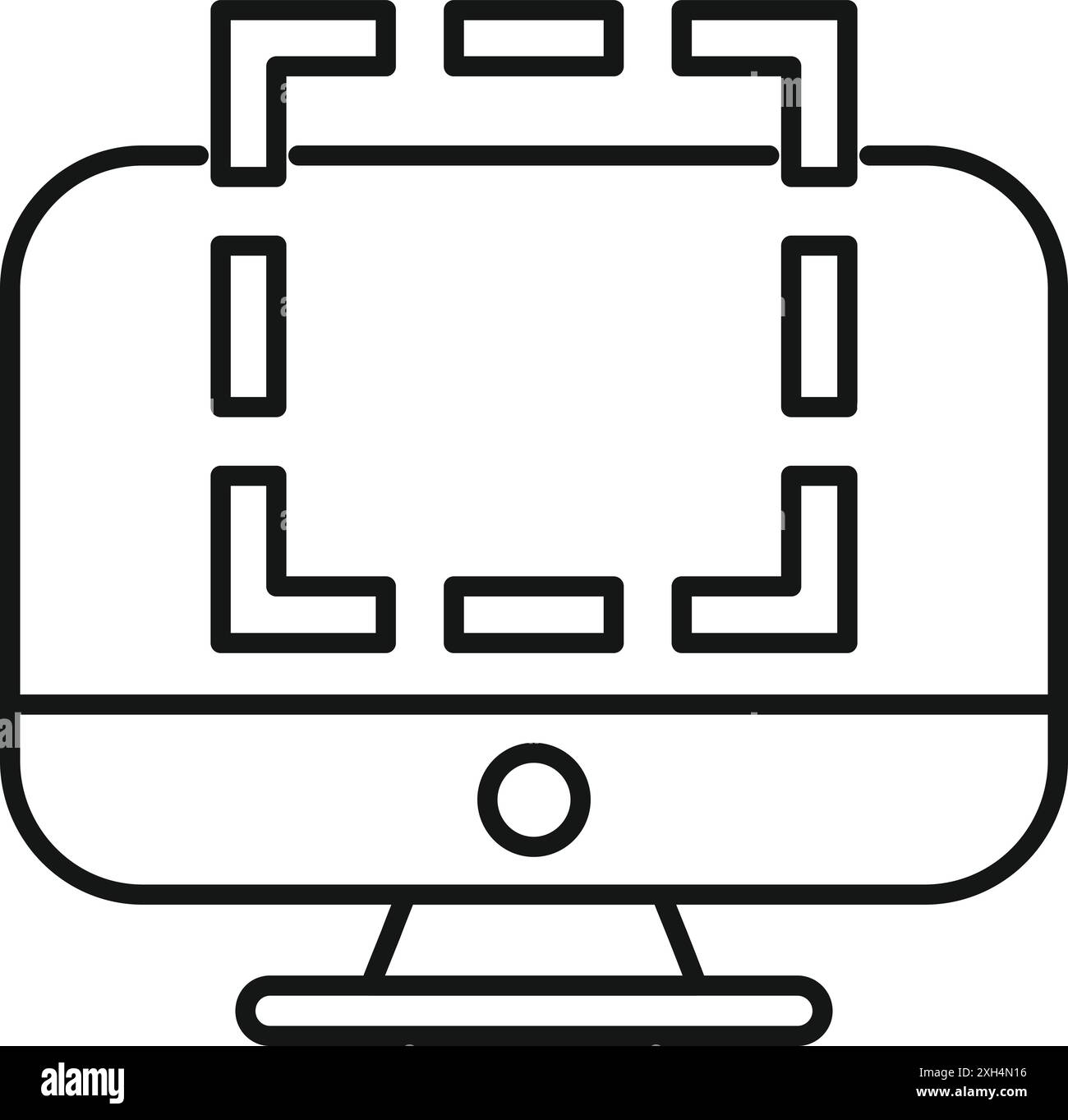 Computer monitor is displaying augmented reality software, represented ...