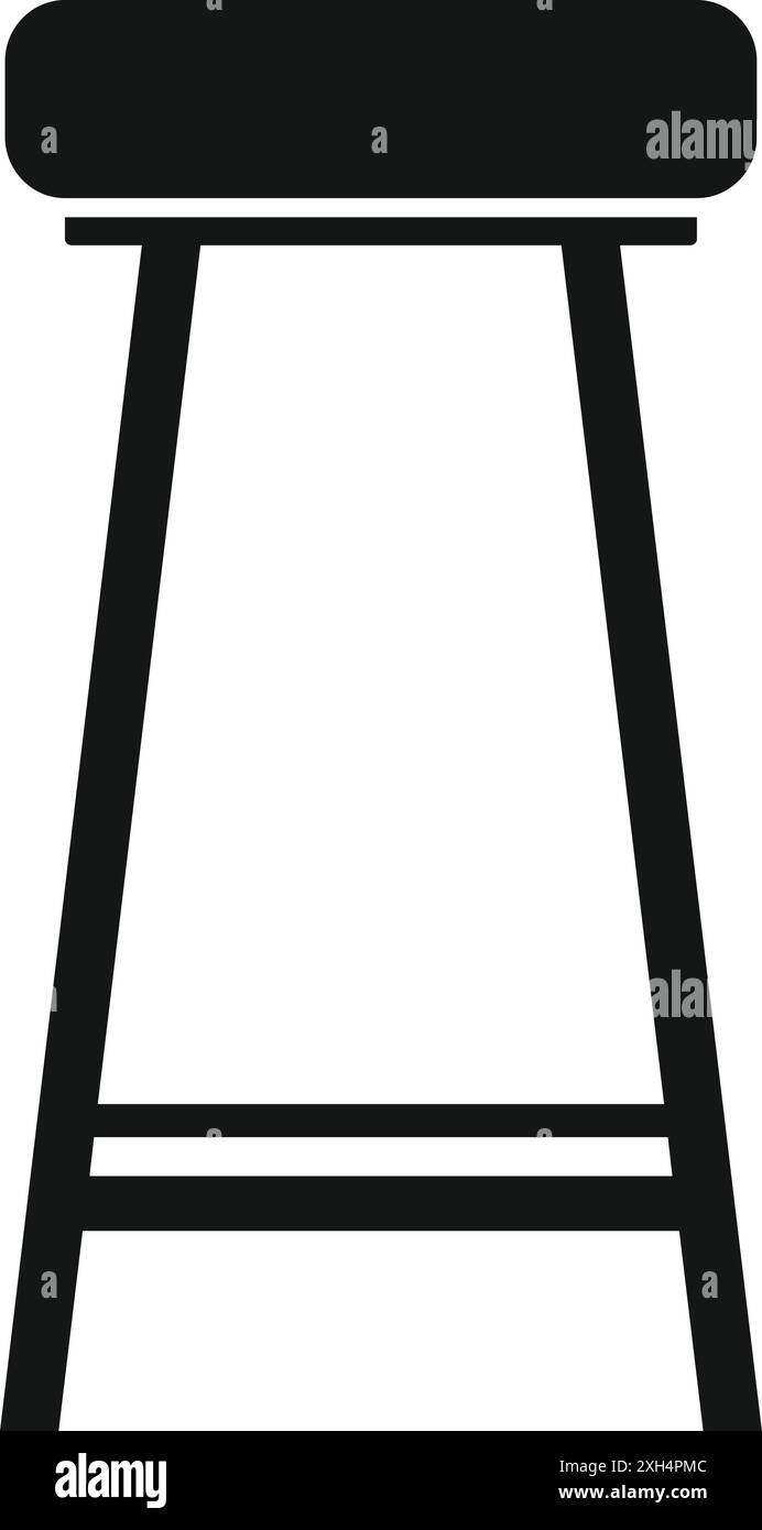 Simple bar stool with round seat standing on white background Stock ...