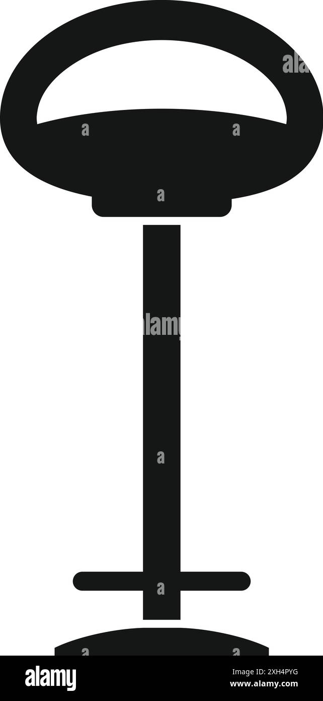 Black silhouette of a round seat bar stool standing on one leg Stock ...