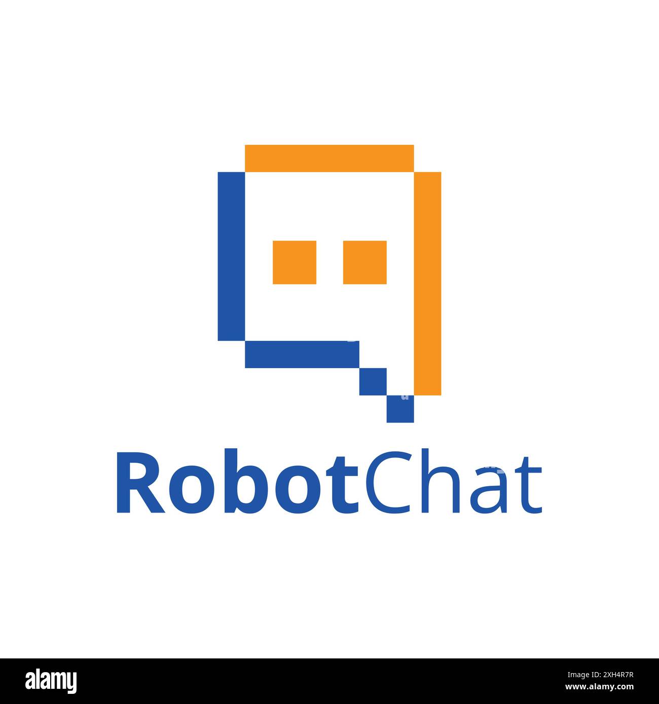 Robot Chat Message Communication Technology Digital Square Logo Template Stock Vector